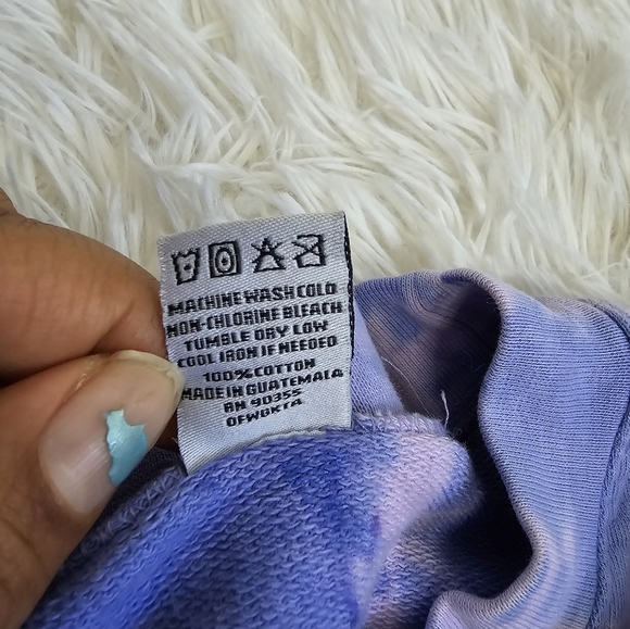 Odd Future Purple Tie Die Cropped Sweatshirt SZ L - Picture 6 of 10